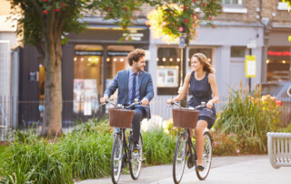 Mit dem Fahrrad in der Stadt