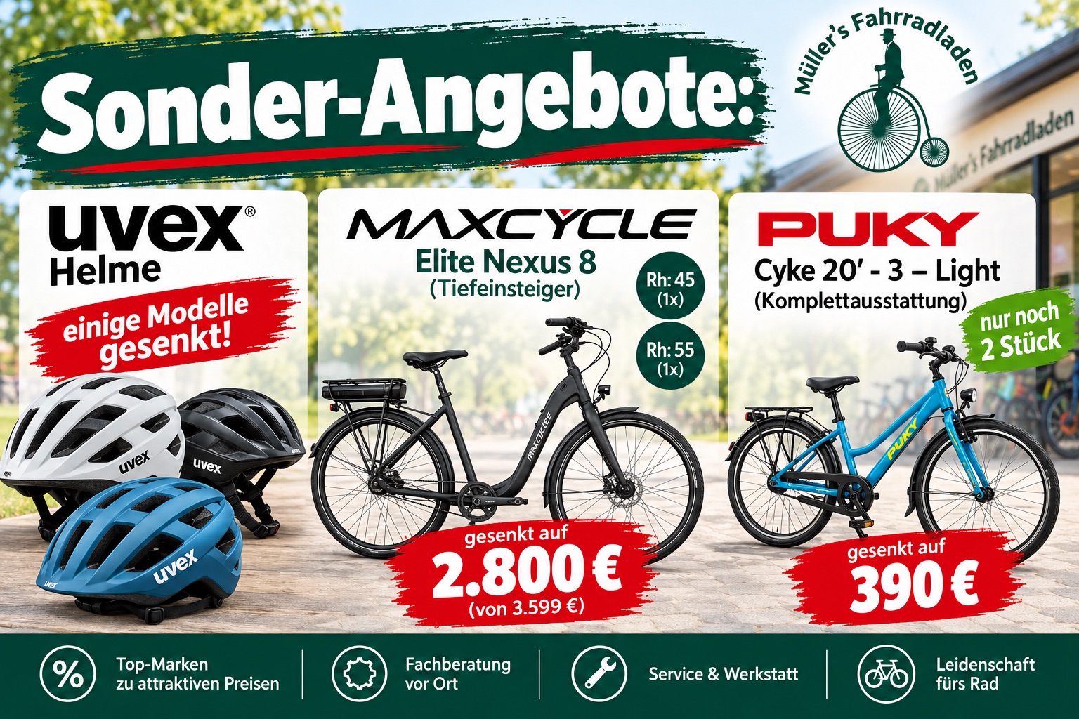 Sonderangebote bei Müllers Fahrradladen