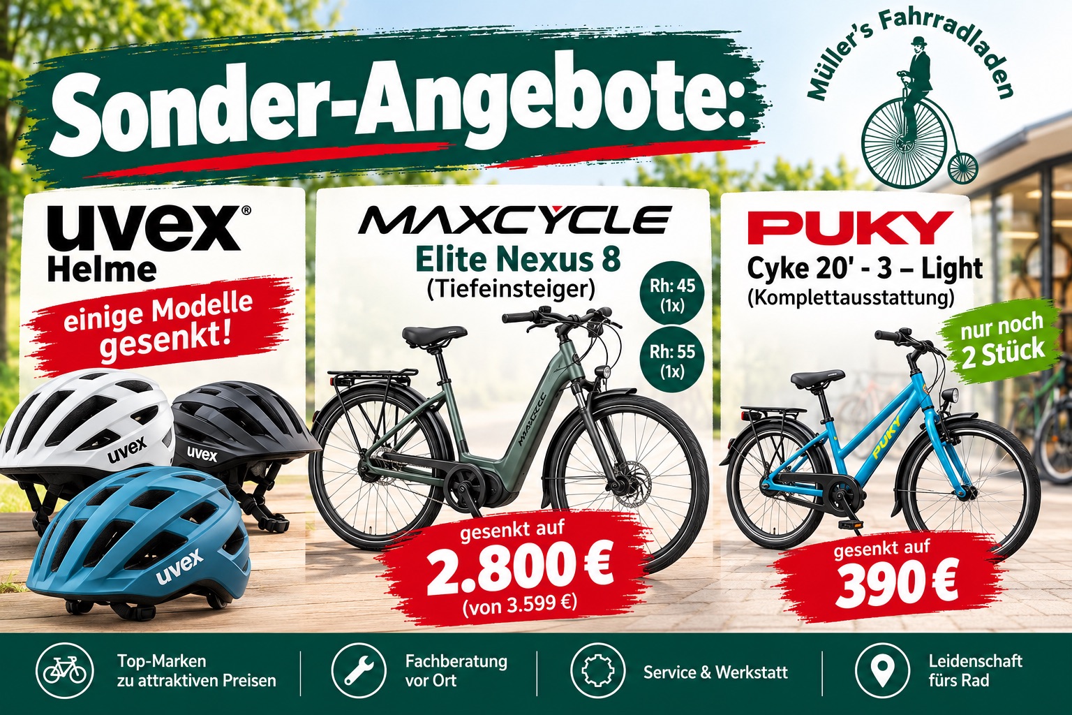 Sonderangebote im Fahrradladen